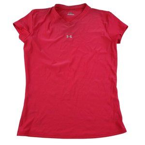 Under Armour Womens Large Pink Athletic Shirt Short Sleeve Lightweight Casual